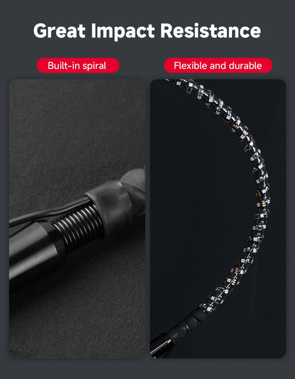 KEMIMOTO 3 FT Spiral RGB Chase Whip Lights with App Control for UTV & SXS