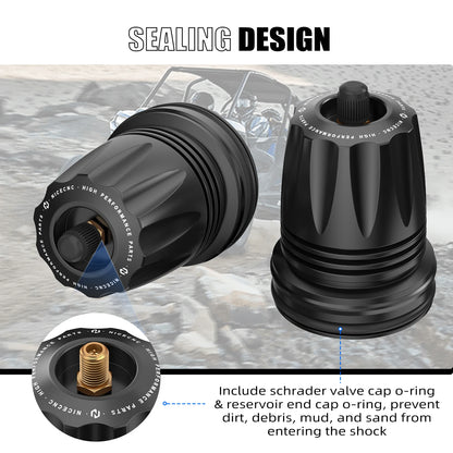 2.5-Inch Shock Reservoir End Cap with Schrader Valve for UTV & SXS