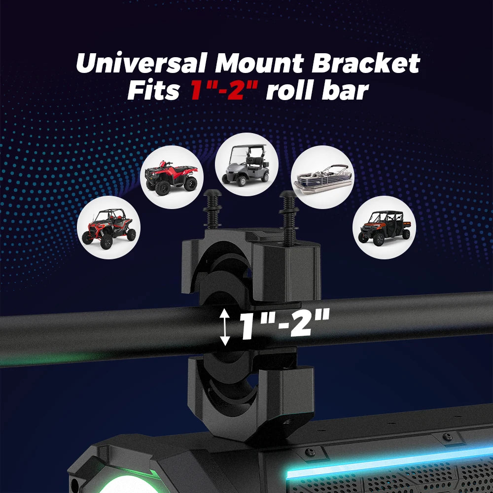 Aluminum Roll Bar Sound Bar Audio System for UTV & SXS