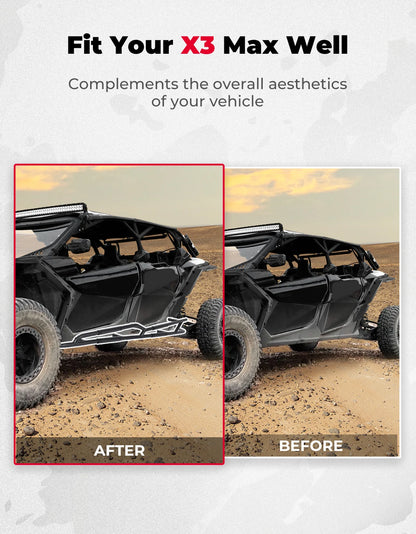 Metal Nerf Bars Rock Sliders, 4-Door for Can-Am Maverick X3 (2017–2026)