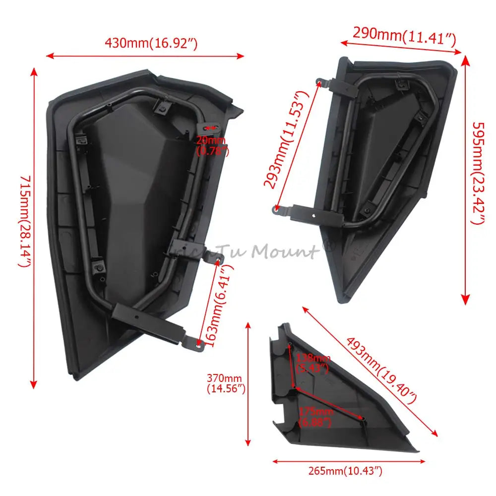 Front and Rear Lower Half Door Insert Kit for Polaris RZR XP 1000, RZR 900 & RZR XP Turbo