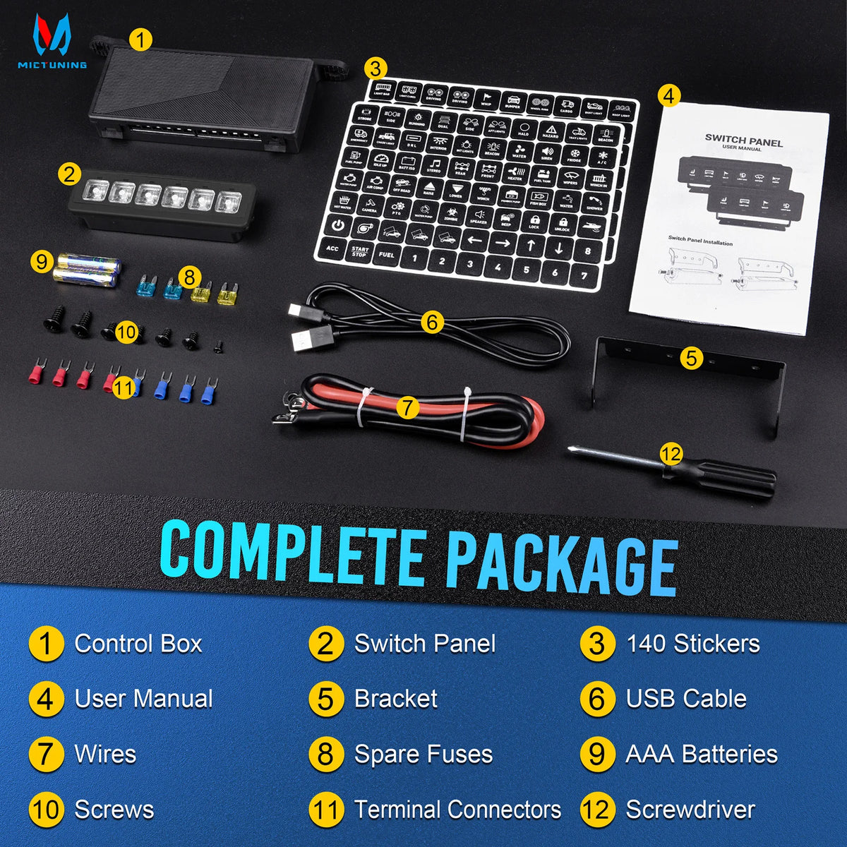 MICTUNING Wireless Switch Panel (4 or 6 Gang) for UTV & SXS