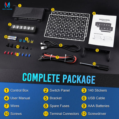 MICTUNING Wireless Switch Panel (4 or 6 Gang) for UTV & SXS
