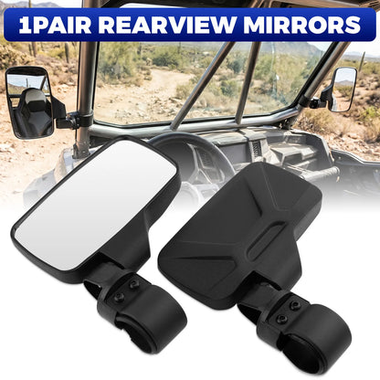 Rearview Side Mirrors with 1.75–2 Inch Clamps (Pair) for UTV & SXS