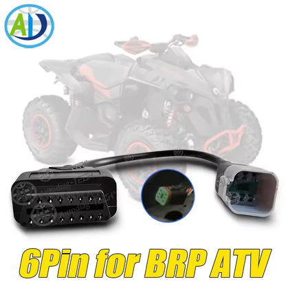 OBD2 Diagnostic Adapter Cable, 6-Pin & 8-Pin for UTV & SXS