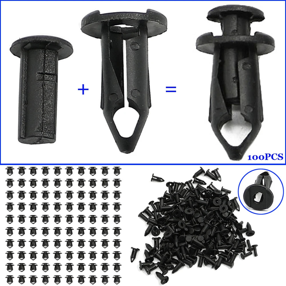 15mm Nylon Fender Push Rivets (100-Pack) for UTV & SXS