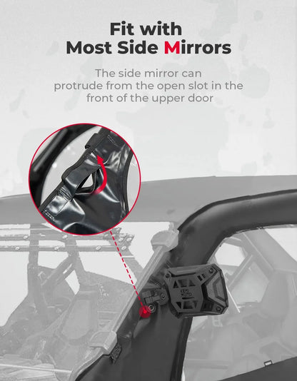 KEMIMOTO Soft Upper Cab Enclosure Doors, 4-Door for Polaris RZR Pro XP & RZR Turbo R