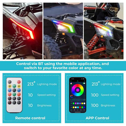 Front LED Signature Lights with Turn Signal DRL for Can-Am Maverick X3 (2017–2023)