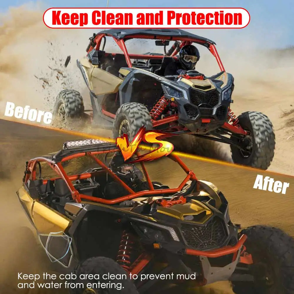Lower Door Panel Insert Kit with Metal Frame, Matte Black for Can-Am Maverick X3 (2017–2024)