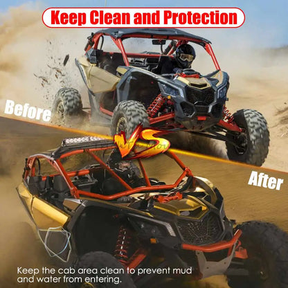 Lower Door Panel Insert Kit with Metal Frame, Matte Black for Can-Am Maverick X3 (2017–2024)