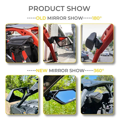 360-Degree Adjustable Rearview Side Mirrors for Can-Am Maverick X3 (2017–2026)
