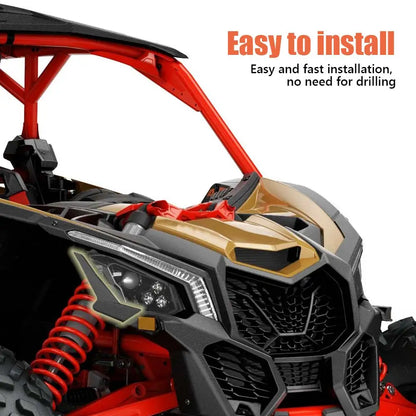 Headlight Trim Covers, Black ABS (Pair) for Can-Am Maverick X3 (2017–2023)