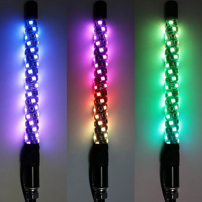 1 ft COB LED Whip Lights with Turn, Brake & Reverse (Pair) for UTV & SXS