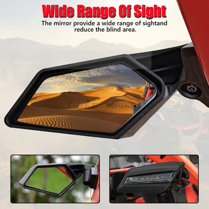 Side Mirrors with LED Turn Signal Lights for Can-Am Maverick X3 (2017–2024)