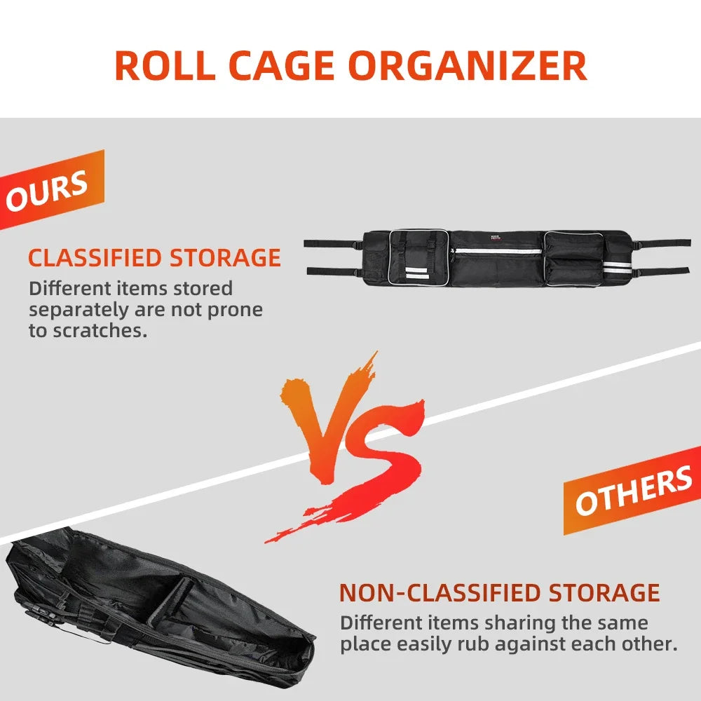 Roll Cage Rear Zipper Storage Gear Bag for UTV & SXS