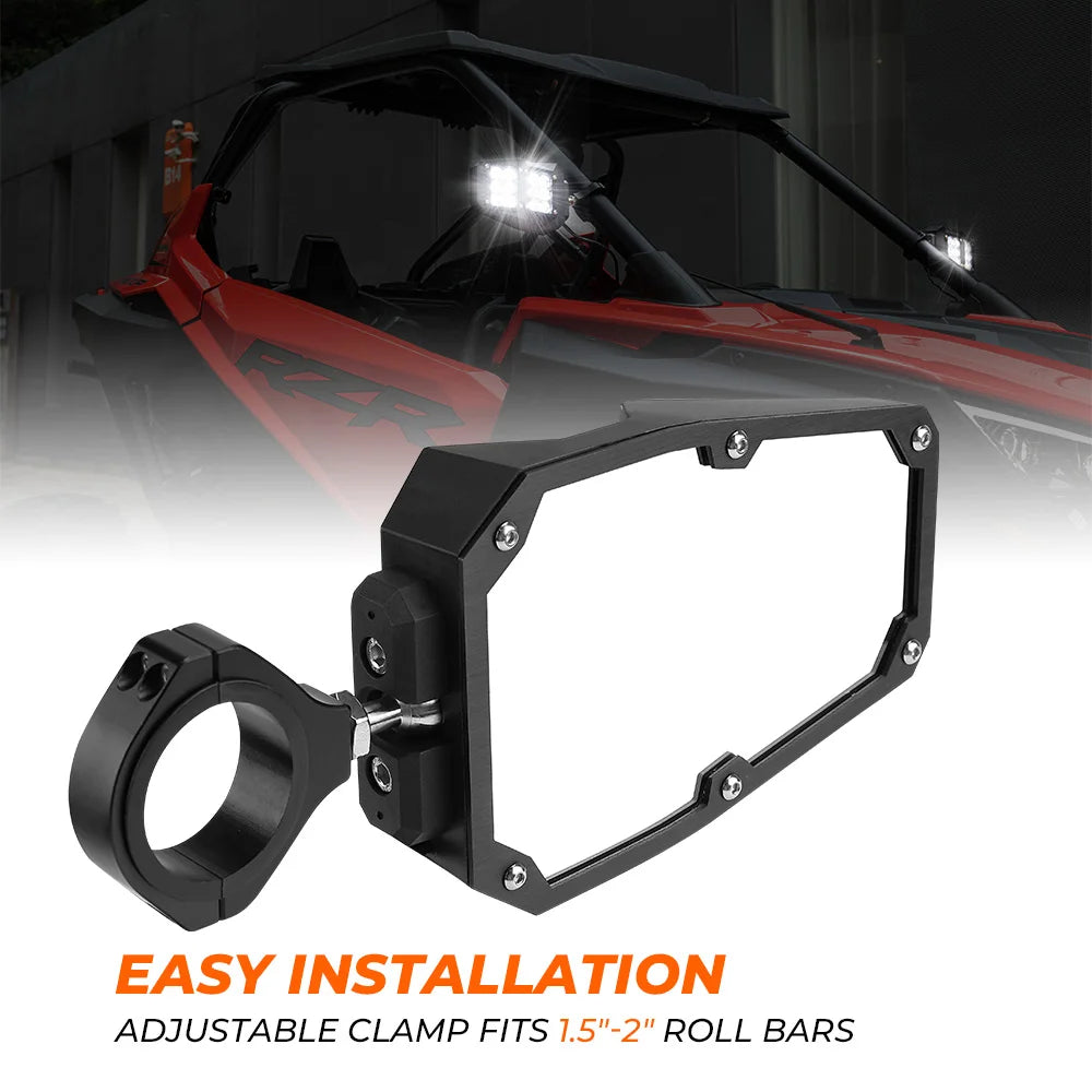 KEMIMOTO DIY Adjustable Side Mirrors, 1.75–2 Inch Clamps for UTV & SXS