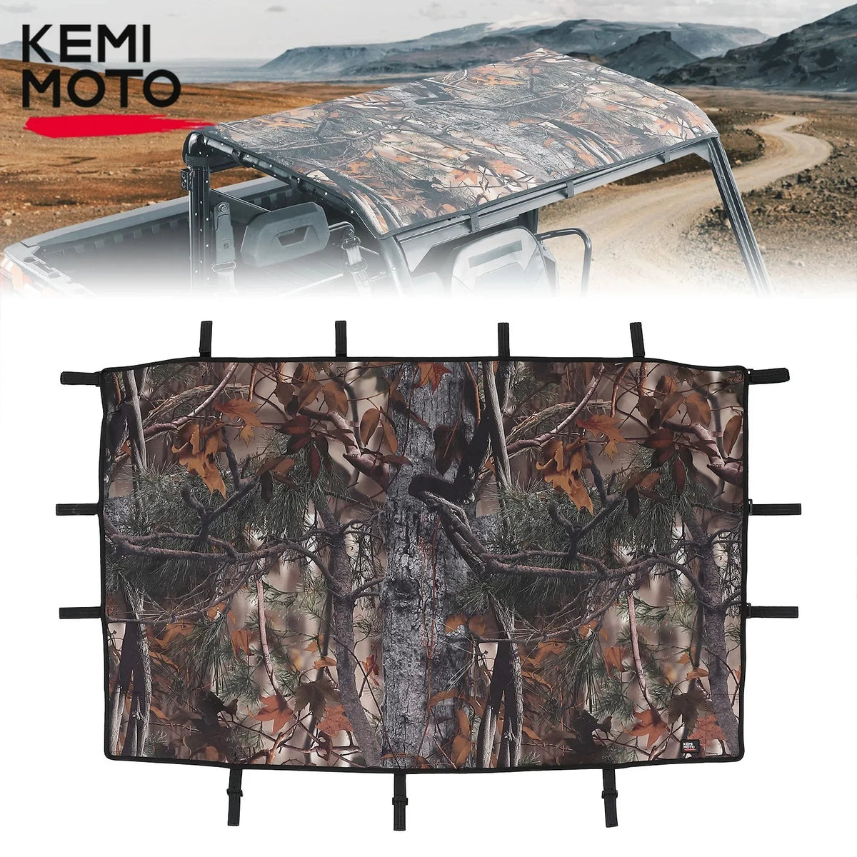 KEMIMOTO Canvas Sunshade Roof Top, 3-Seat for Polaris Ranger XP 1000, Ranger 1000 & Ranger XP 900