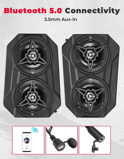 Bluetooth Sound System with 6.5-Inch Speakers for UTV & SXS