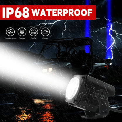 3-Inch RGBW Whipless Spot Lights with Remote (Pair) for UTV & SXS