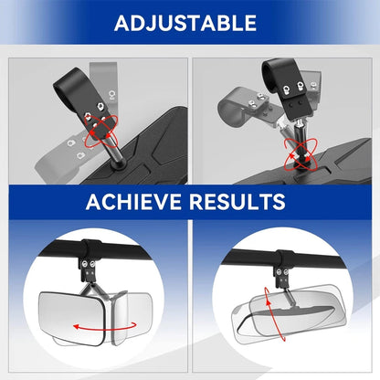 Center Rearview Mirror for 1.75–2 Inch Roll Bars for UTV & SXS