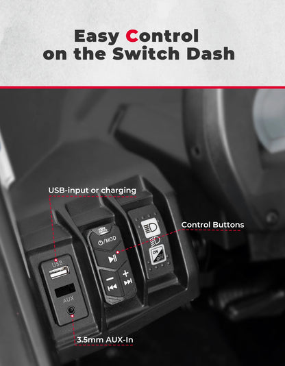 Bluetooth Sound System with 6.5-Inch Speakers for UTV & SXS