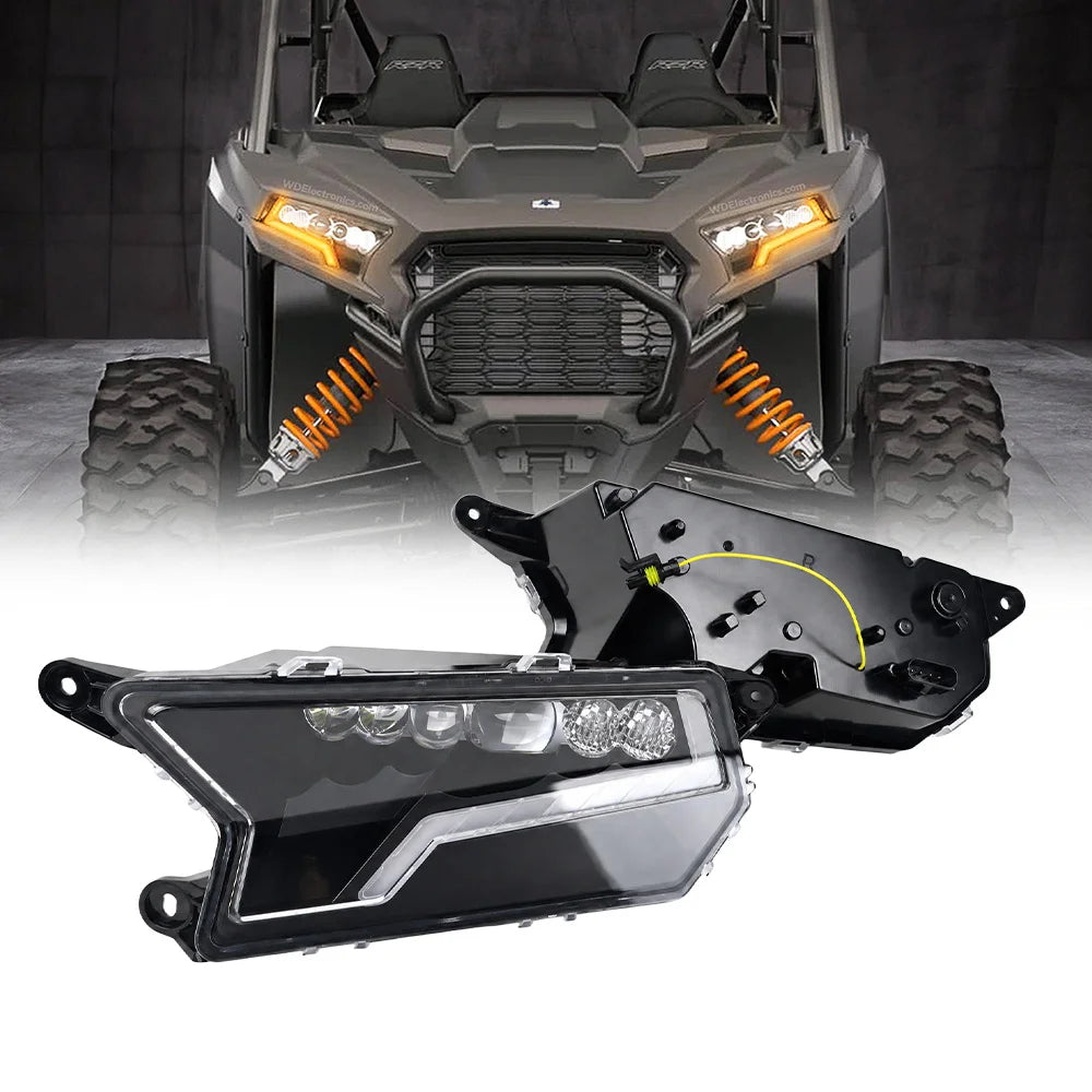 LED Headlights with Flowing DRL and Turn Signals for Polaris RZR XP 1000 (2024–2026)