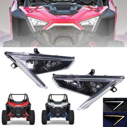 LED Headlights with RGB DRL and Turn Signals for Polaris RZR Pro XP (2020–2021)