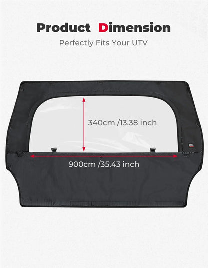 PVC Soft Rear Windshield with Zipper Window for Polaris RZR 570, RZR 900 & RZR Trail
