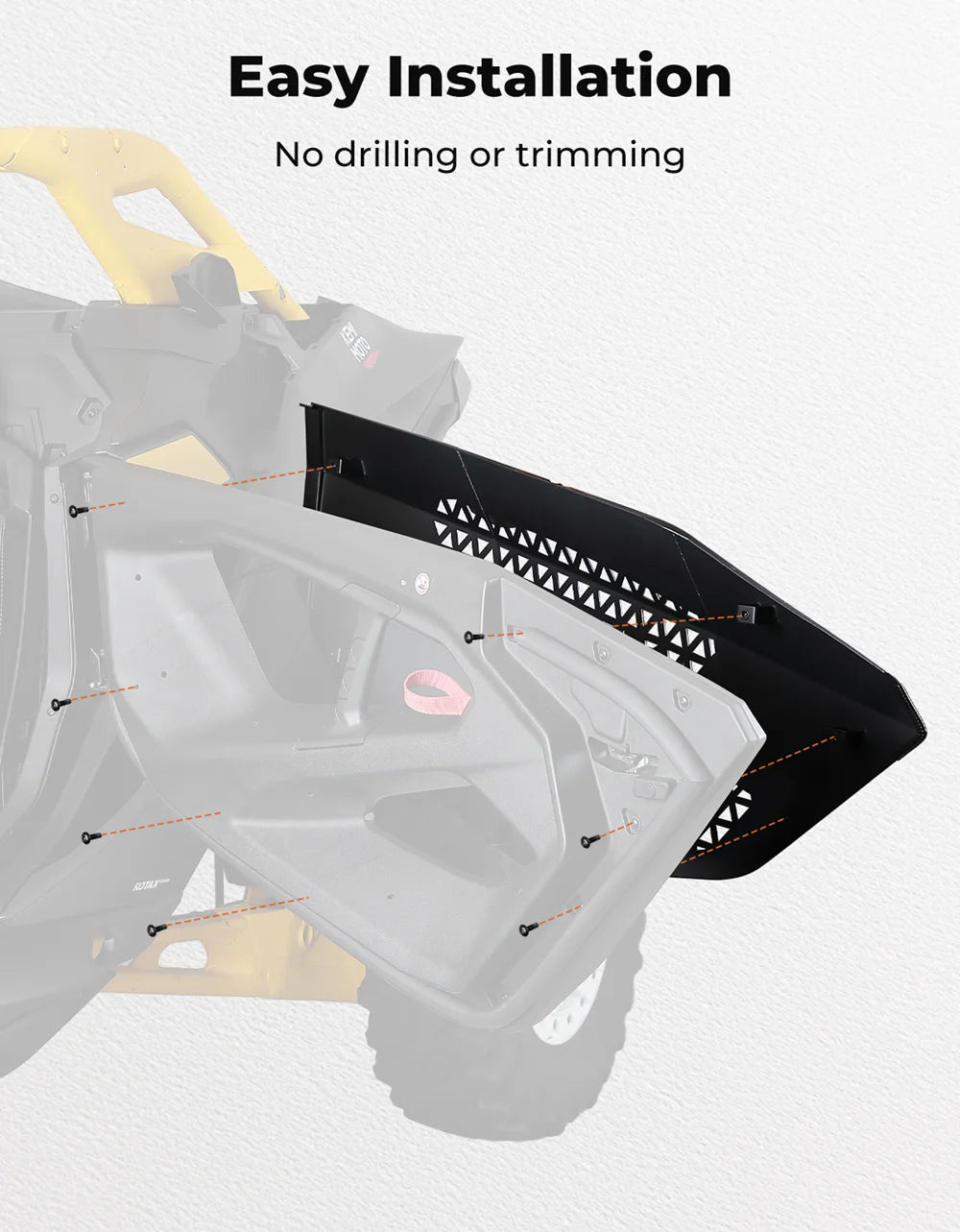 2.5mm Aluminum Half Doors with Vented Grid Design for Can-Am Maverick R (2024–2026)