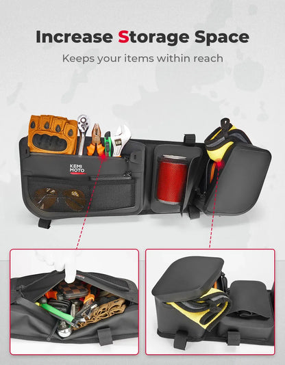 KEMIMOTO 600D Waterproof Front Door Bags with Knee Pad for Can-Am Maverick X3 (2017–2026)