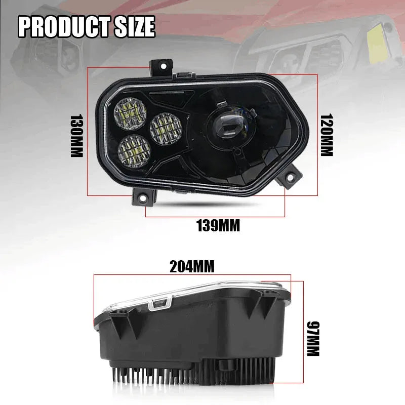 Left and Right H4 LED Headlight Kit for Polaris RZR 570 & RZR 900