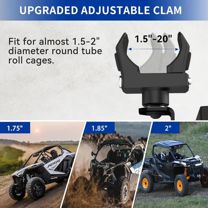 Rearview Mirror with 1.5–2 Inch Roll Cage Clamp for UTV & SXS