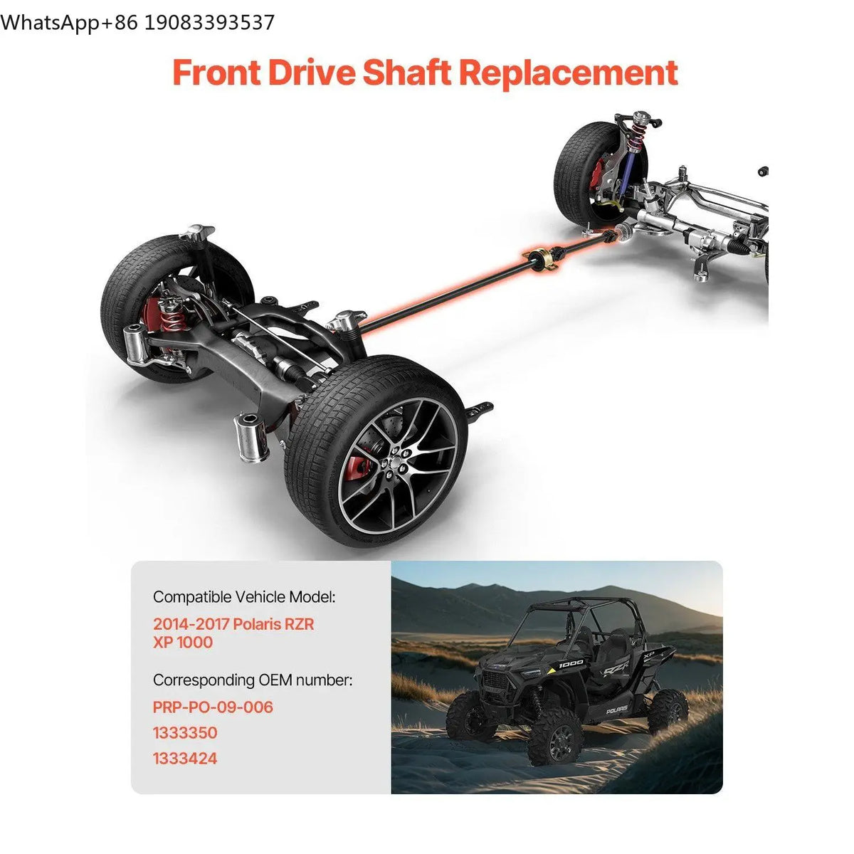 Front Drive Shaft Assembly for Polaris RZR XP 1000 (2014–2017)