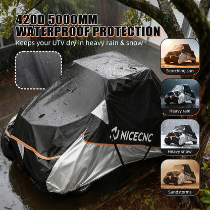 NICECNC Waterproof Side-by-Side Cover, 2-Seat for Can-Am Maverick X3 & Commander