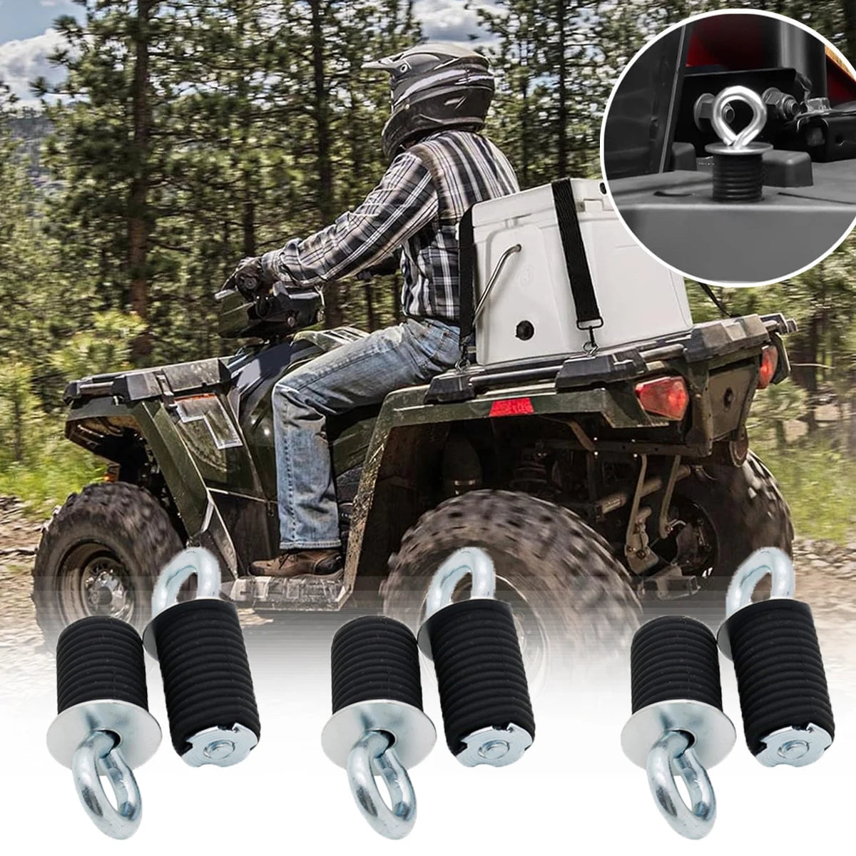 Aluminum Lock-In Tie-Down Anchors for Polaris Ranger XP 1000, Ranger 1000 & More