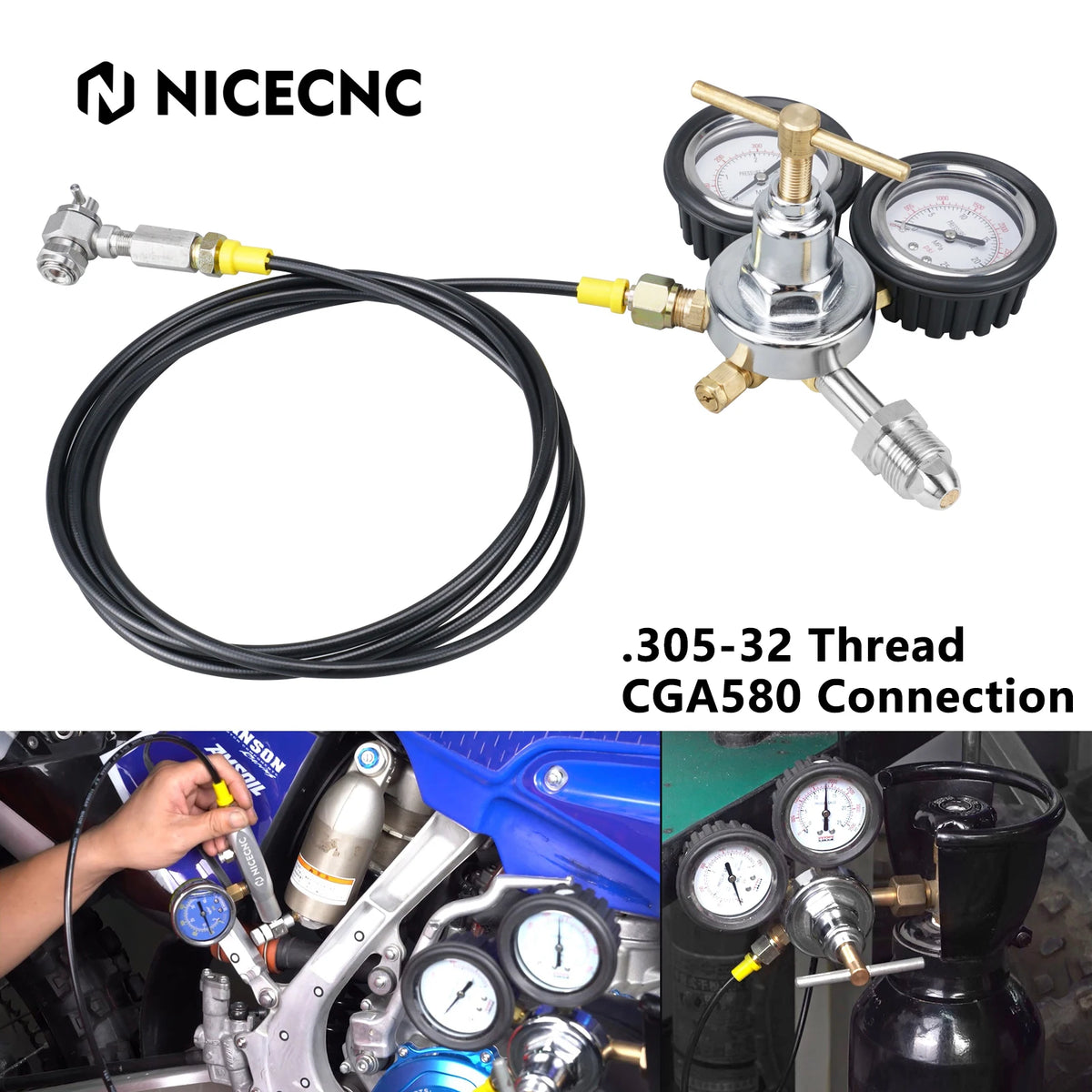 Shock Nitrogen Regulator Fill Tool Kit, 3500 PSI for UTV & SXS