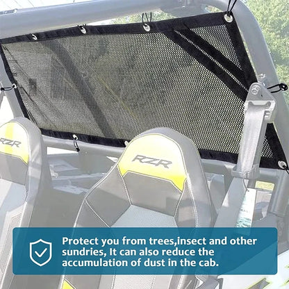 Soft Mesh Rear Window Net, 2-Seat for Polaris RZR 570, RZR 900 & More