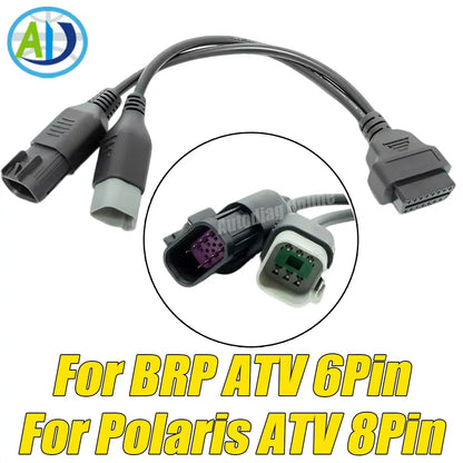 OBD2 Diagnostic Adapter Cable, 6-Pin & 8-Pin for UTV & SXS
