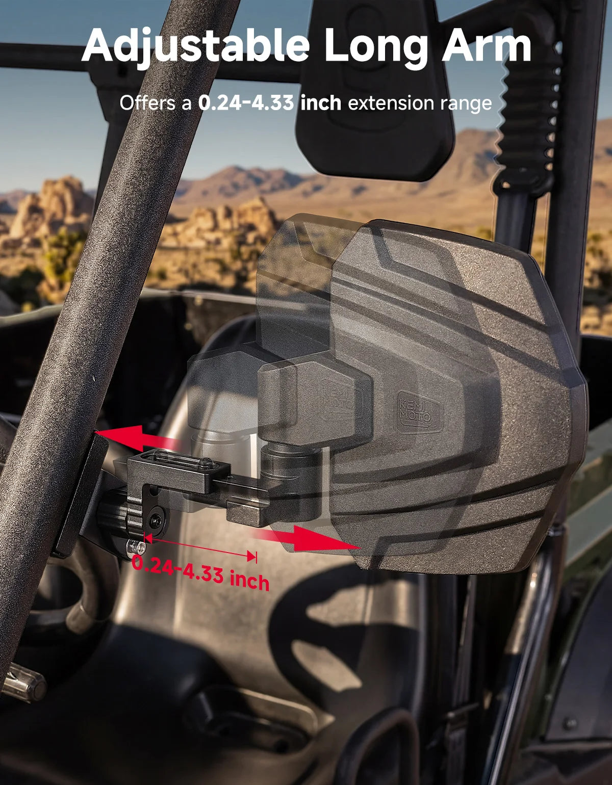 Side Rearview Mirrors with CNC Aluminum Base for CFMOTO ZForce 950, UForce 600 & More