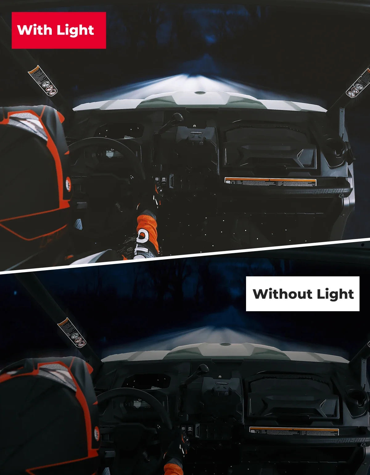 Front Grille Fang LED Accent Lights for Can-Am Defender (2016–2019)