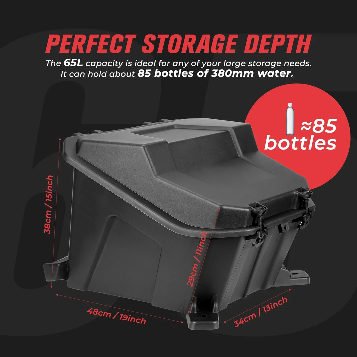 Rear Cargo Storage Box for Polaris RZR XP 1000, RZR XP Turbo & More