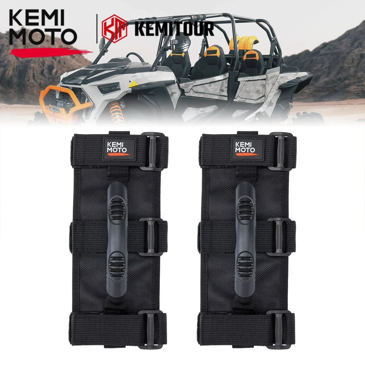 Roll Bar Grab Handles for 1.5–2 Inch Cage (2-Pack) for UTV & SXS