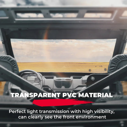 KEMIMOTO Full-Shield Soft PVC Front Windshield for Polaris Ranger XP 1000 (2017–2024)