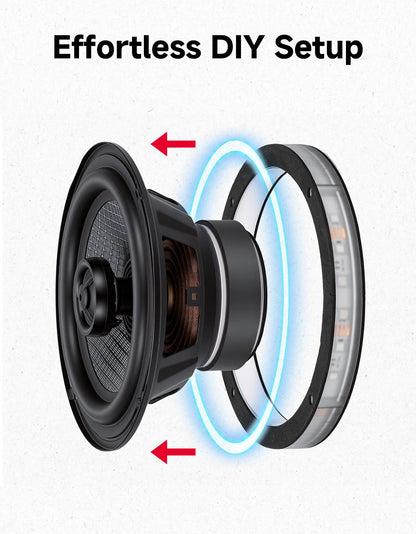 6.5-Inch RGB Chasing LED Speaker Ring Lights (Set of 4) for UTV & SXS