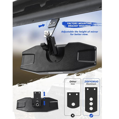 Adjustable Center Rearview Mirror for Factory Mount Tab for Polaris Ranger 570, Ranger XP 900 & Ranger XP 1000
