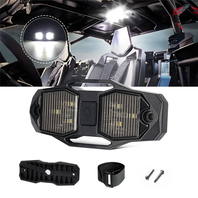 Red & White Dual-Color Roll Cage Dome Light for UTV & SXS