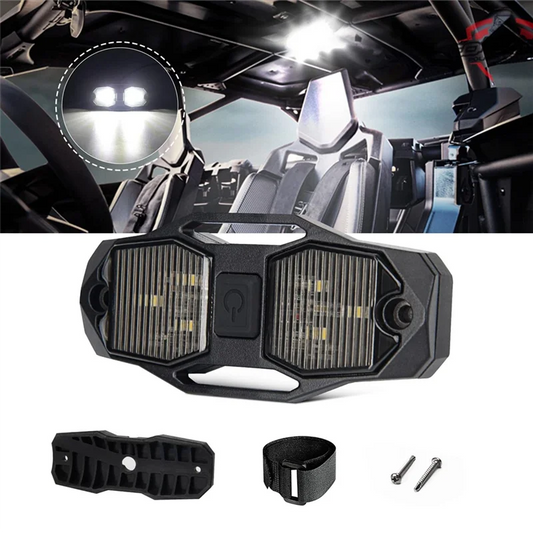 Red & White Dual-Color Roll Cage Dome Light for UTV & SXS