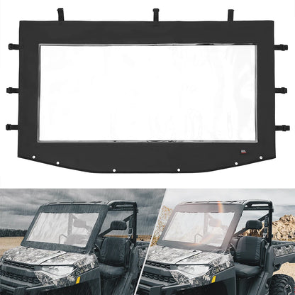 KEMIMOTO Soft PVC Front Full Windshield for Polaris Ranger XP 1000 (2017–2024)