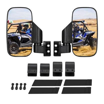 KEMIMOTO Side Mirrors for 1.75–2 Inch Pro-Fit Profiled Cage for Polaris Ranger XP 1000, Ranger 1000 & More