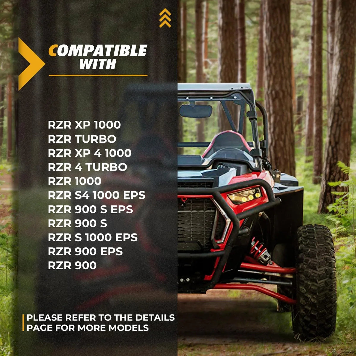 Full Coverage Fender Flares Mud Guard Set for Polaris RZR XP 1000, RZR Trail & More